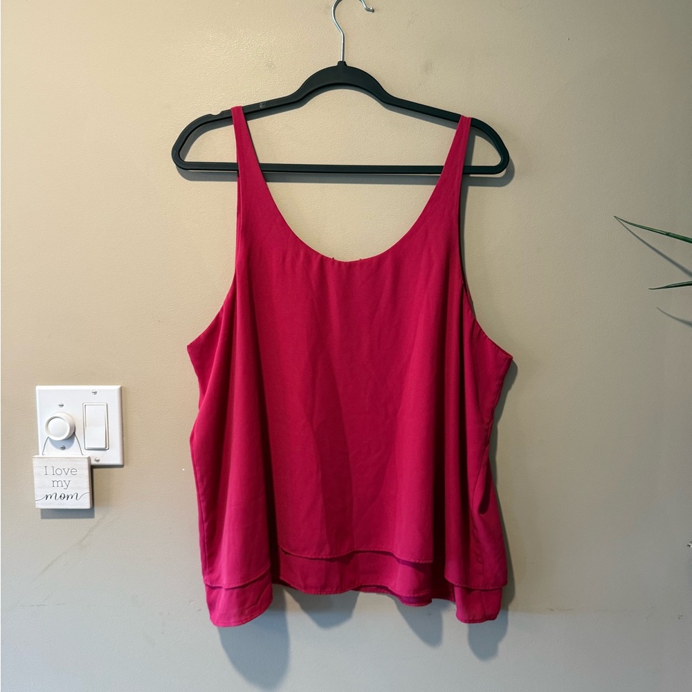 Reitmans Raspberry Red Layered Cami Tank Top - Picture 9 of 12